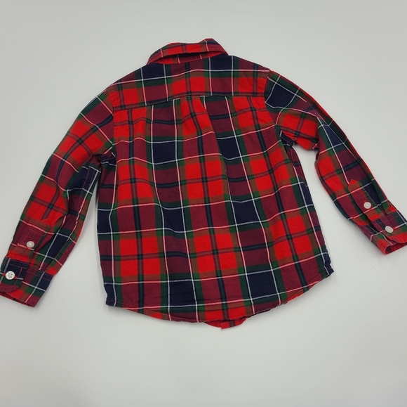 Janie and Jack baby boy holiday plaid button down shirt size 18-24 months - Picture 4 of 4